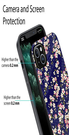 Flower Design Metal Mobile Case for iPhone 15 Plus