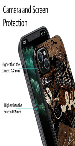 Coffee Pattern Metal Mobile Case for iPhone 15 Plus