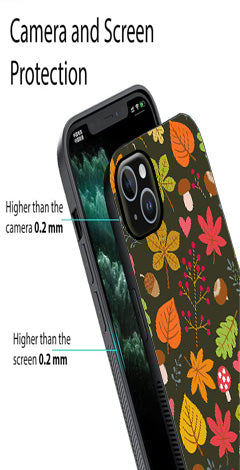 Leaves Design Metal Mobile Case for iPhone 15 Plus