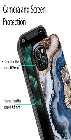 Marble Design Metal Mobile Case for iPhone 15 Plus