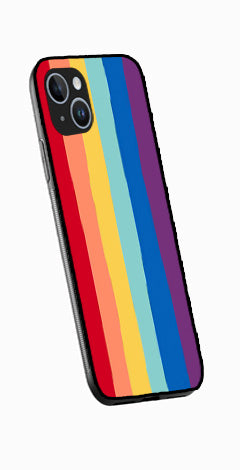 Rainbow MultiColor Metal Mobile Case for iPhone 15  (Design No -03)