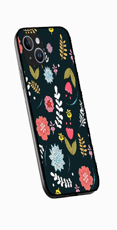 Floral Pattern2 Metal Mobile Case for iPhone 15  (Design No -12)