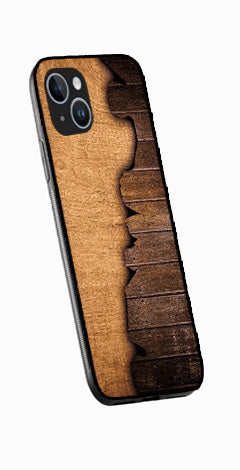 Wooden Design Metal Mobile Case for iPhone 15  (Design No -13)