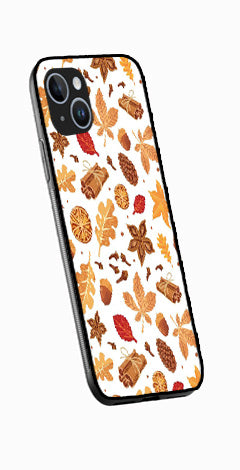 Autumn Leaf Metal Mobile Case for iPhone 15  (Design No -19)