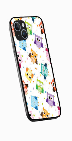 Owls Pattern Metal Mobile Case for iPhone 15 Plus  (Design No -20)