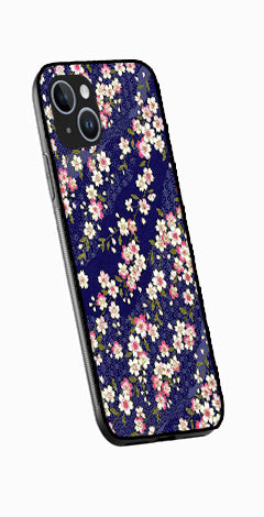 Flower Design Metal Mobile Case for iPhone 15 Plus  (Design No -25)
