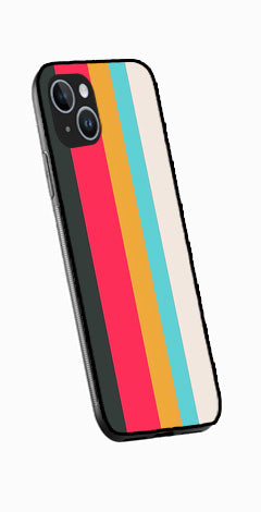 Muted Rainbow Metal Mobile Case for iPhone 15  (Design No -31)