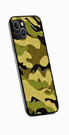 Army Pattern Metal Mobile Case for iPhone 15 Plus  (Design No -35)