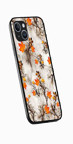 Autumn leaves Metal Mobile Case for iPhone 15  (Design No -55)