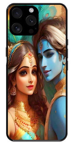 Lord Radha Krishna Metal Mobile Case for iPhone 15 Pro Max
