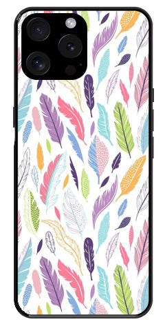 Colorful Feathers Metal Mobile Case for iPhone 15 Pro Max