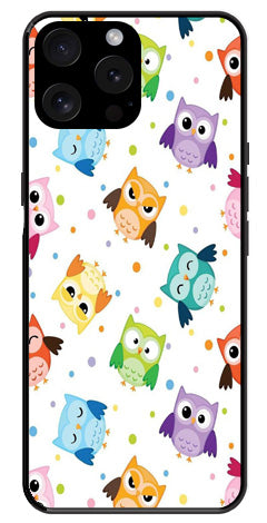 Owls Pattern Metal Mobile Case for iPhone 15 Pro Max