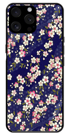 Flower Design Metal Mobile Case for iPhone 15 Pro