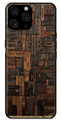 Alphabets Metal Mobile Case for iPhone 15 Pro