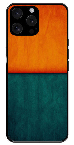 Orange Green Pattern Metal Mobile Case for iPhone 15 Pro