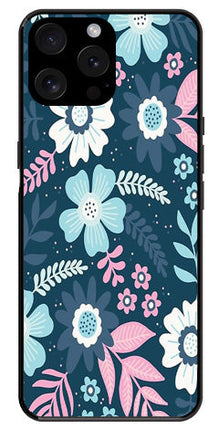 Flower Leaves Design Metal Mobile Case for iPhone 15 Pro Max