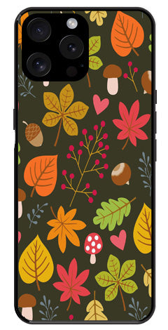 Leaves Design Metal Mobile Case for iPhone 15 Pro