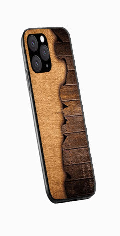 Wooden Design Metal Mobile Case for iPhone 15 Pro Max  (Design No -13)