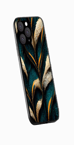 Feathers Metal Mobile Case for iPhone 15 Pro Max  (Design No -30)
