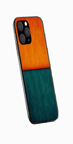 Orange Green Pattern Metal Mobile Case for iPhone 15 Pro Max  (Design No -45)