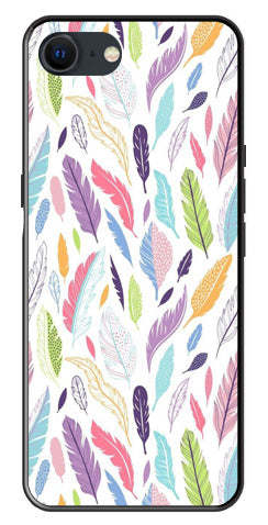 Colorful Feathers Metal Mobile Case for iPhone SE 2020