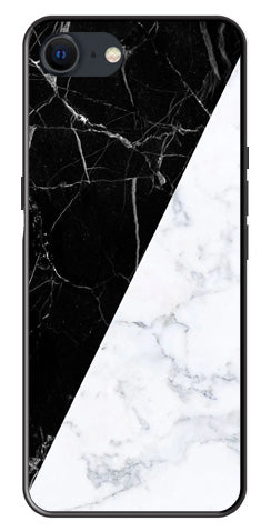Black White Marble Design Metal Mobile Case for iPhone SE 2020