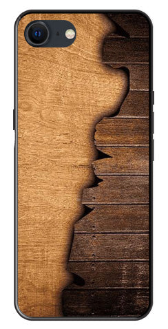 Wooden Design Metal Mobile Case for iPhone SE 2020