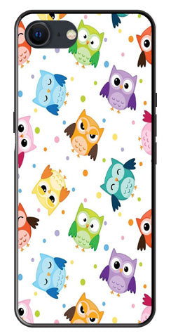Owls Pattern Metal Mobile Case for iPhone SE 2020