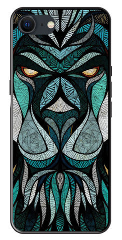 Lion Pattern Metal Mobile Case for iPhone SE 2020