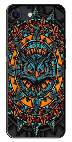 Owl Pattern Metal Mobile Case for iPhone SE 2020