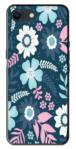 Flower Leaves Design Metal Mobile Case for iPhone SE 2020
