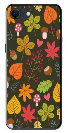 Leaves Design Metal Mobile Case for iPhone SE 2020