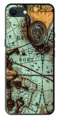Map Design Metal Mobile Case for iPhone SE 2020