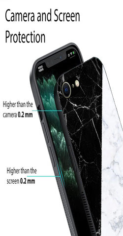 Black White Marble Design Metal Mobile Case for iPhone SE 2020