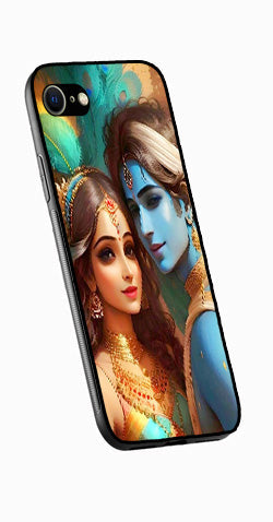 Lord Radha Krishna Metal Mobile Case for iPhone SE 2020  (Design No -01)