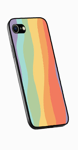 Muted Rainbow Metal Mobile Case for iPhone 8  (Design No -02)