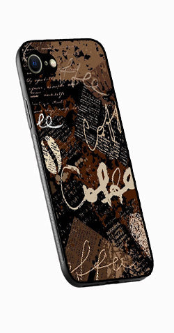 Coffee Pattern Metal Mobile Case for iPhone 7  (Design No -37)