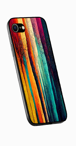 Modern Art Colorful Metal Mobile Case for iPhone SE 2020  (Design No -47)
