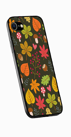 Leaves Design Metal Mobile Case for iPhone 8  (Design No -51)