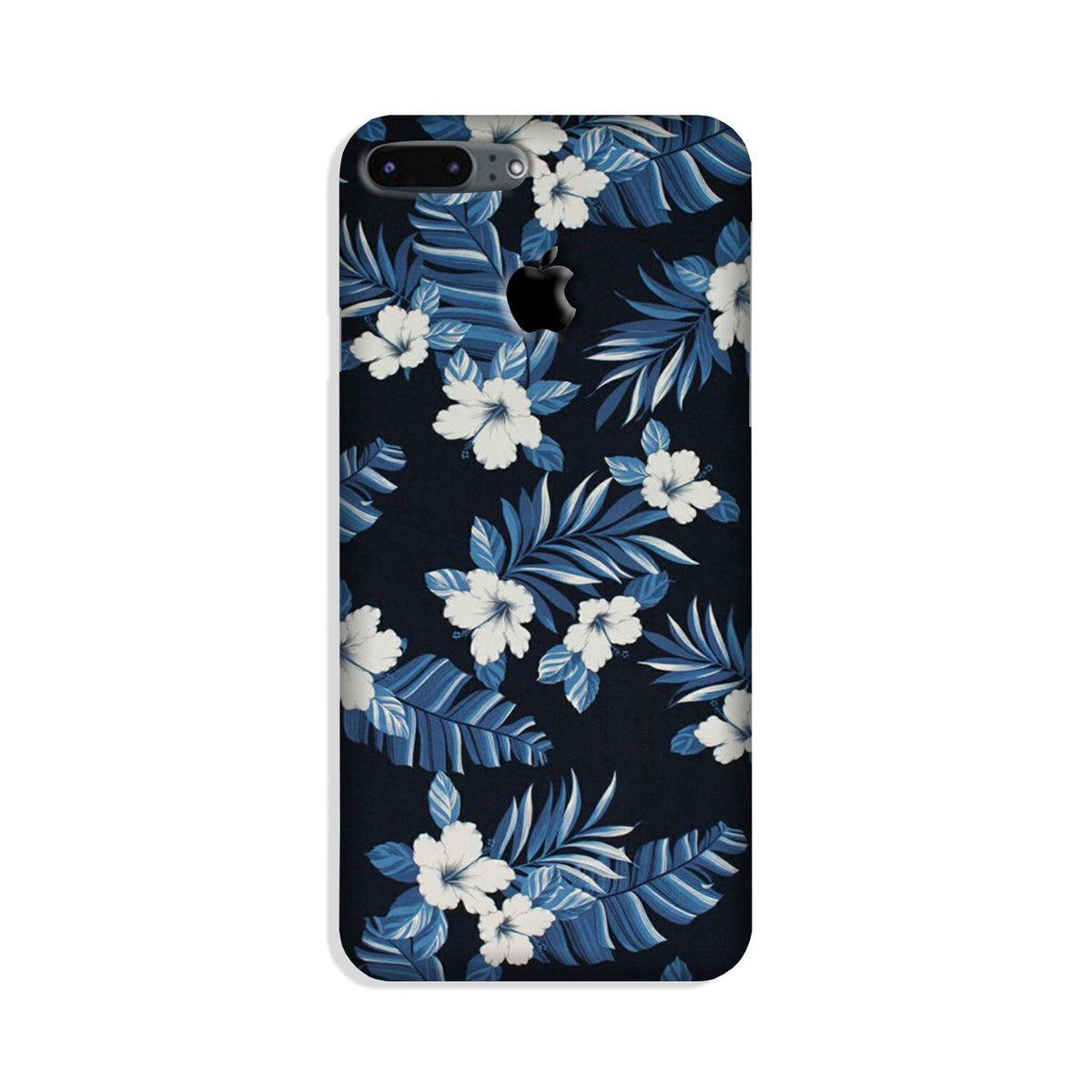 White flowers Blue Background2 Case for iP7_7slogo