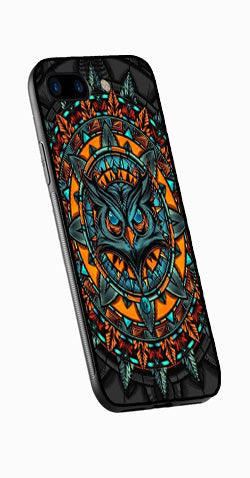 Owl Pattern Metal Mobile Case for iPhone 8 Plus  (Design No -42)