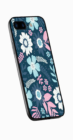 Flower Leaves Design Metal Mobile Case for iPhone 8 Plus  (Design No -50)