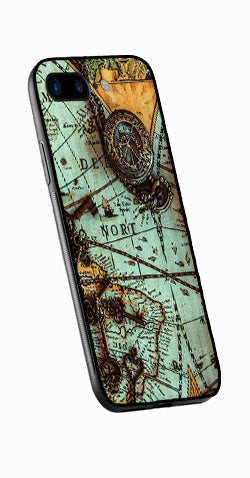 Map Design Metal Mobile Case for iPhone 8 Plus  (Design No -54)