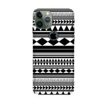 Black white Pattern Mobile Back Case for iPhone 11 Pro Max logo cut (Design - 5)