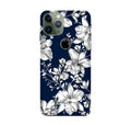 White flowers Blue Background Case for iPhone 11 Pro Max logo cut