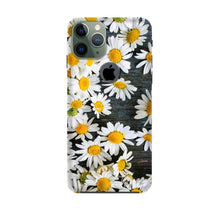 White flowers2 Mobile Back Case for iPhone 11 Pro Max logo cut (Design - 62)