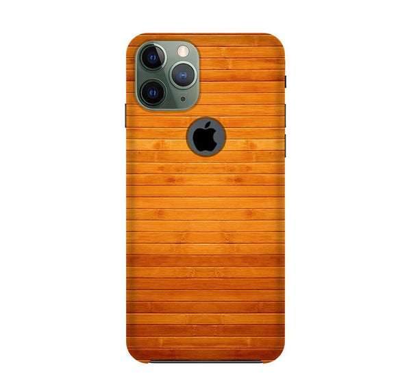 Wooden Look Case for iPhone 11 Pro Max logo cut  (Design - 111)