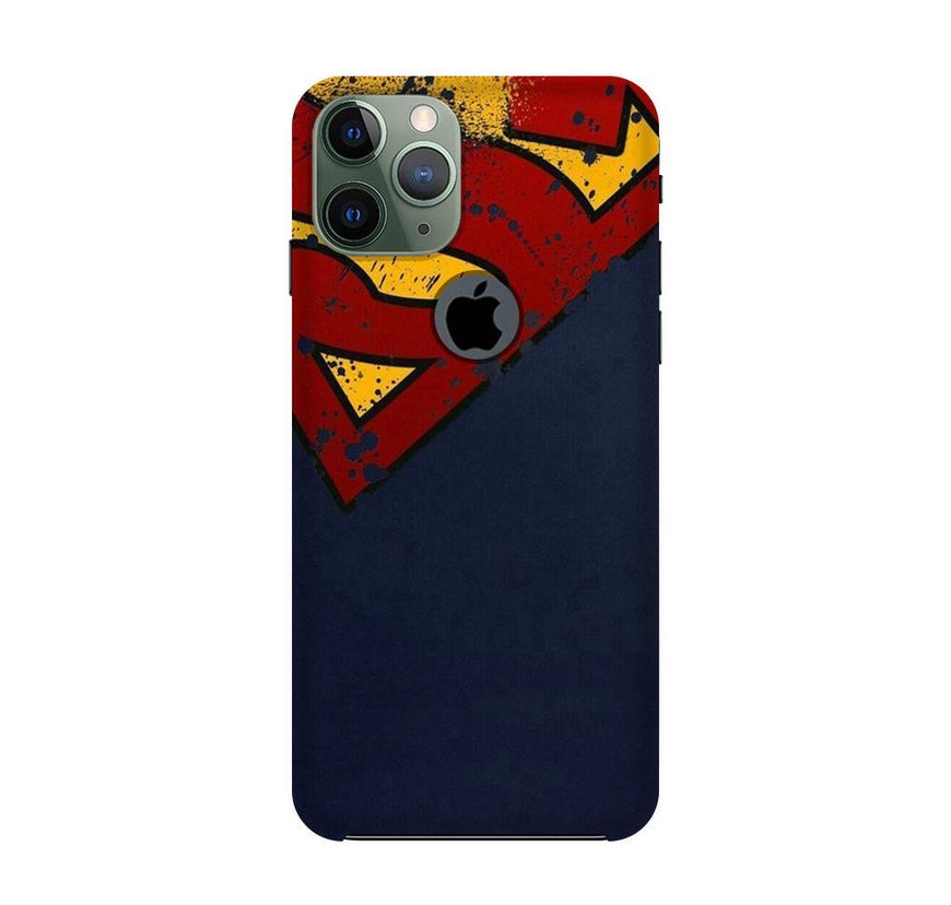 Superman Superhero Case for iPhone 11 Pro Max logo cut  (Design - 125)