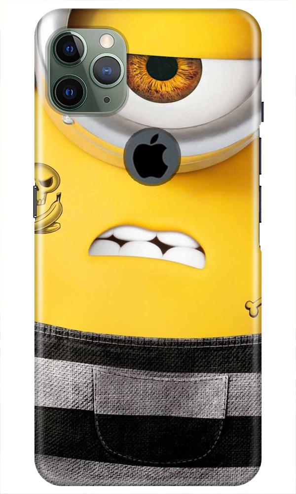 Minion Mobile Back Case for iPhone 11 Pro Max Logo Cut (Design - 324)