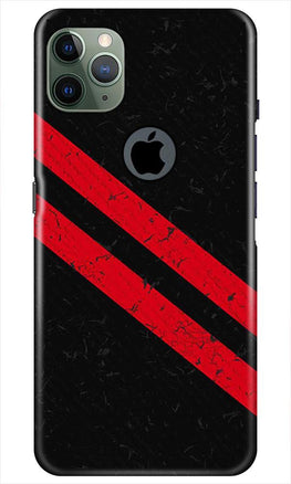 Black Red Pattern Mobile Back Case for iPhone 11 Pro Max Logo Cut (Design - 373)